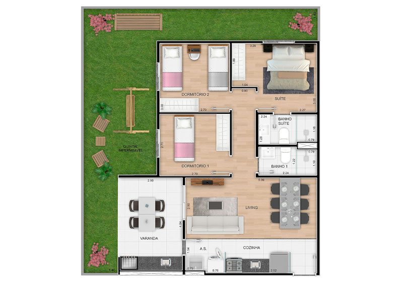 Tipo B1 - 108,60m²